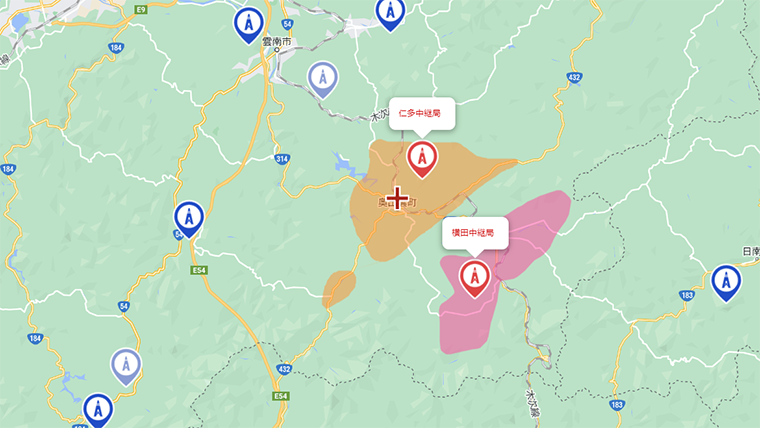 奥出雲町の地デジの電波