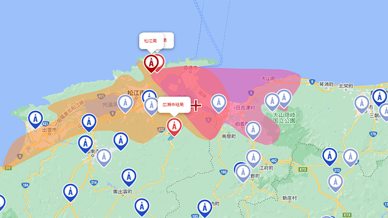 安来市の地デジの電波
