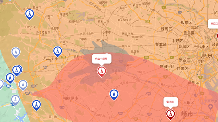 府中市の地デジの電波