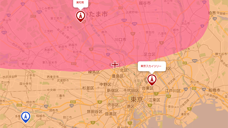 板橋区の地デジの電波