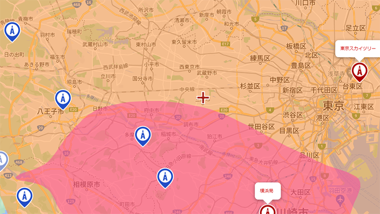 三鷹市の地デジの電波