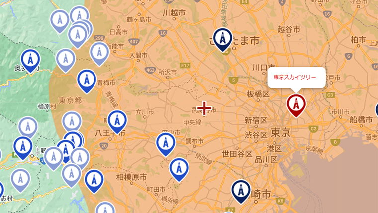 武蔵野市の地デジの電波