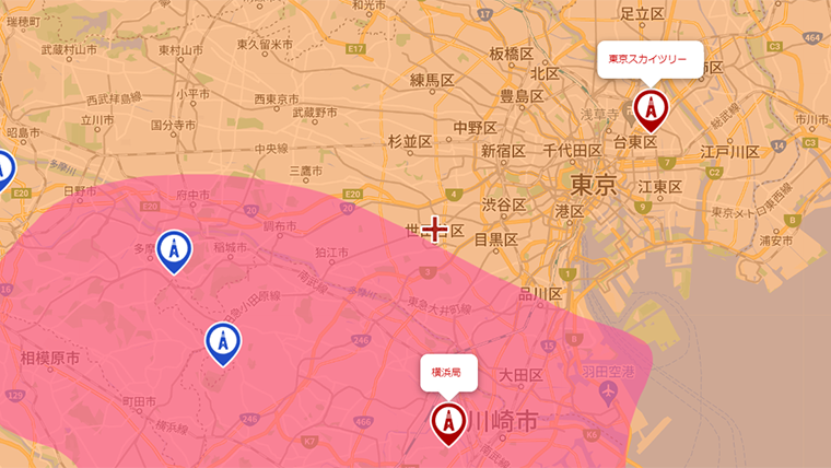 世田谷区の地デジの電波