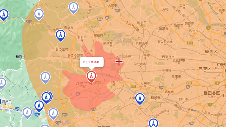 立川市の地デジの電波