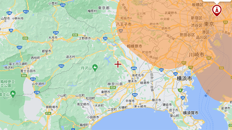 神奈川県に届く東京MXの電波の範囲